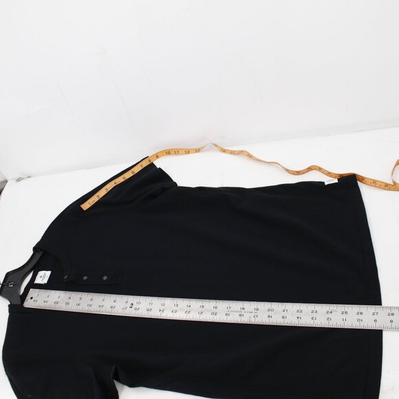 Reigning champ Shirt Men's Medium Short Sleeve snap Button Henley casual black - Picture 9 of 10